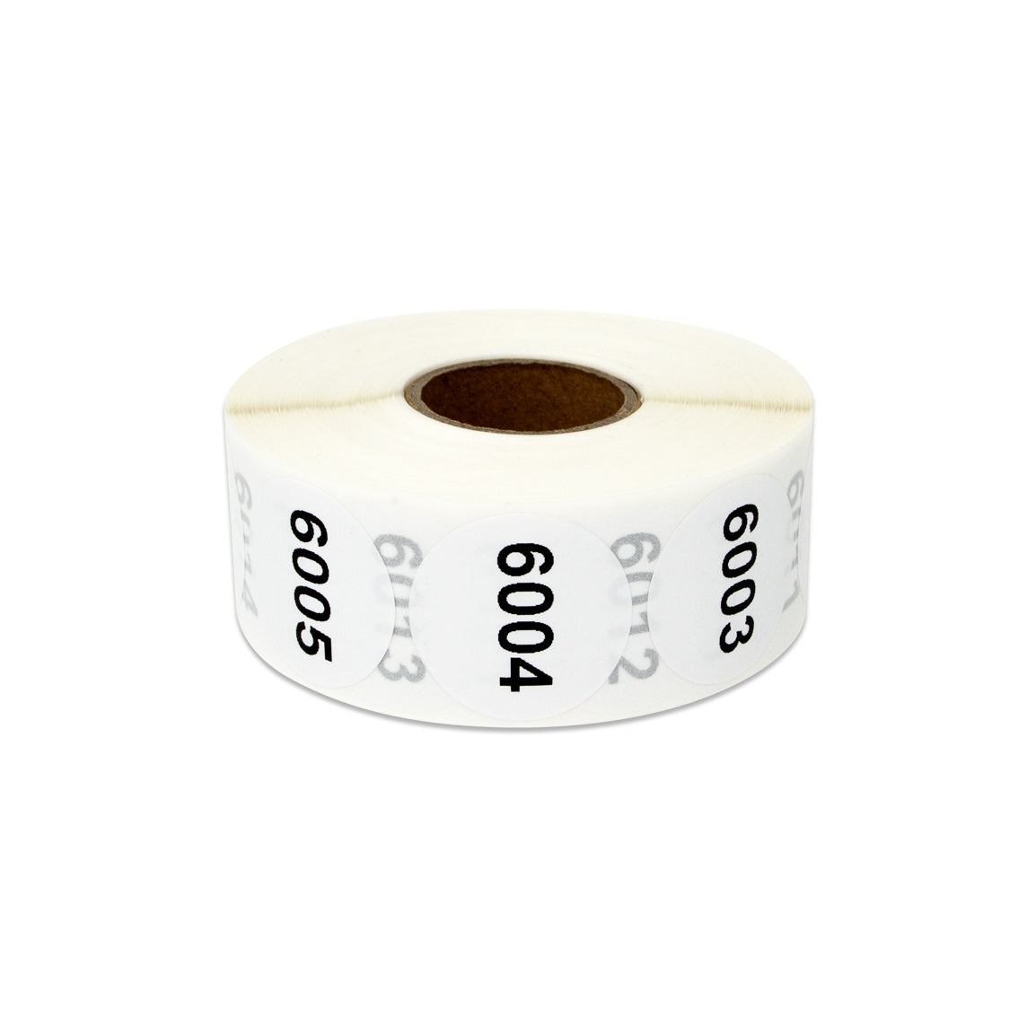 1 inch Consecutive Numbers 6001 to 7000 Stickers (Roll)