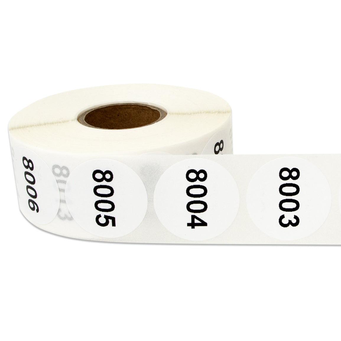 1 inch Consecutive Numbers 8001 to 9000 Stickers (Roll)