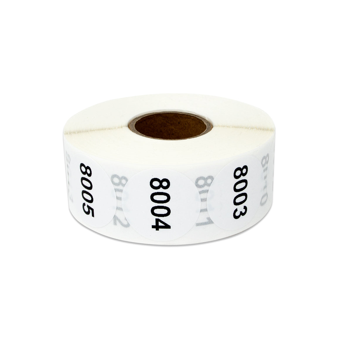 1 inch Consecutive Numbers 8001 to 9000 Stickers (Roll)