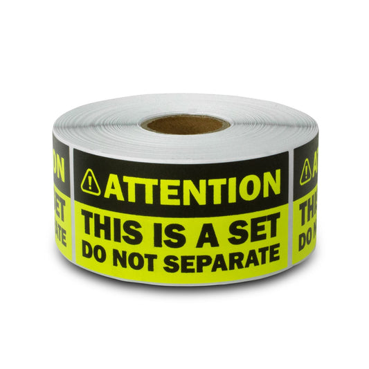 3 x 1.5in Sticker: This is a Set Do Not Separate Shipping Label (Yellow)