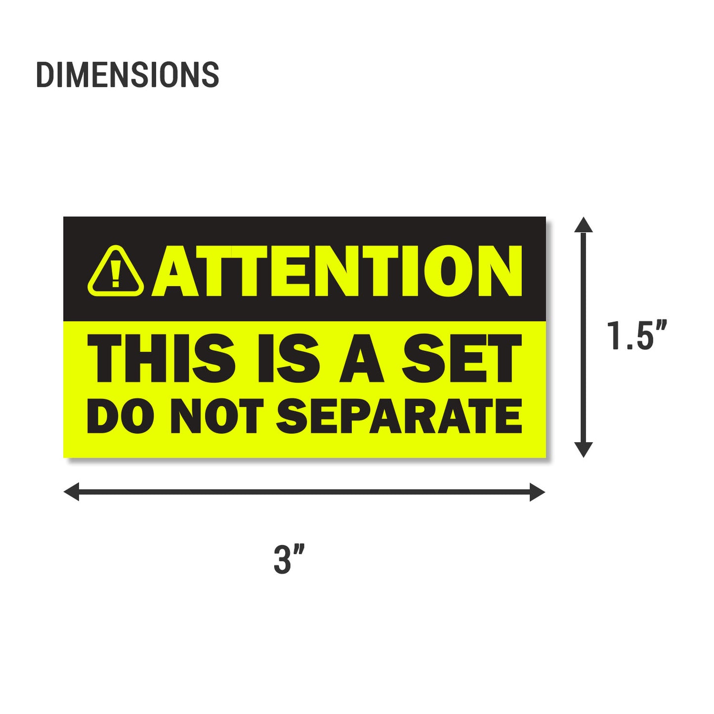 3 x 1.5in Sticker: This is a Set Do Not Separate Shipping Label (Yellow)