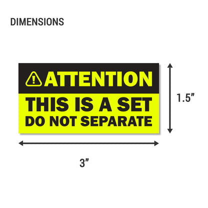 3 x 1.5in Sticker: This is a Set Do Not Separate Shipping Label (Yellow)