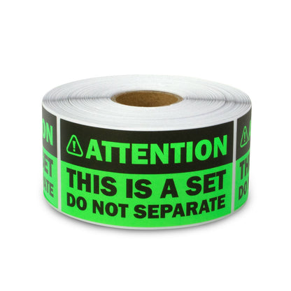 3 x 1.5in Sticker: This is a Set Do Not Separate Shipping Label (Green)