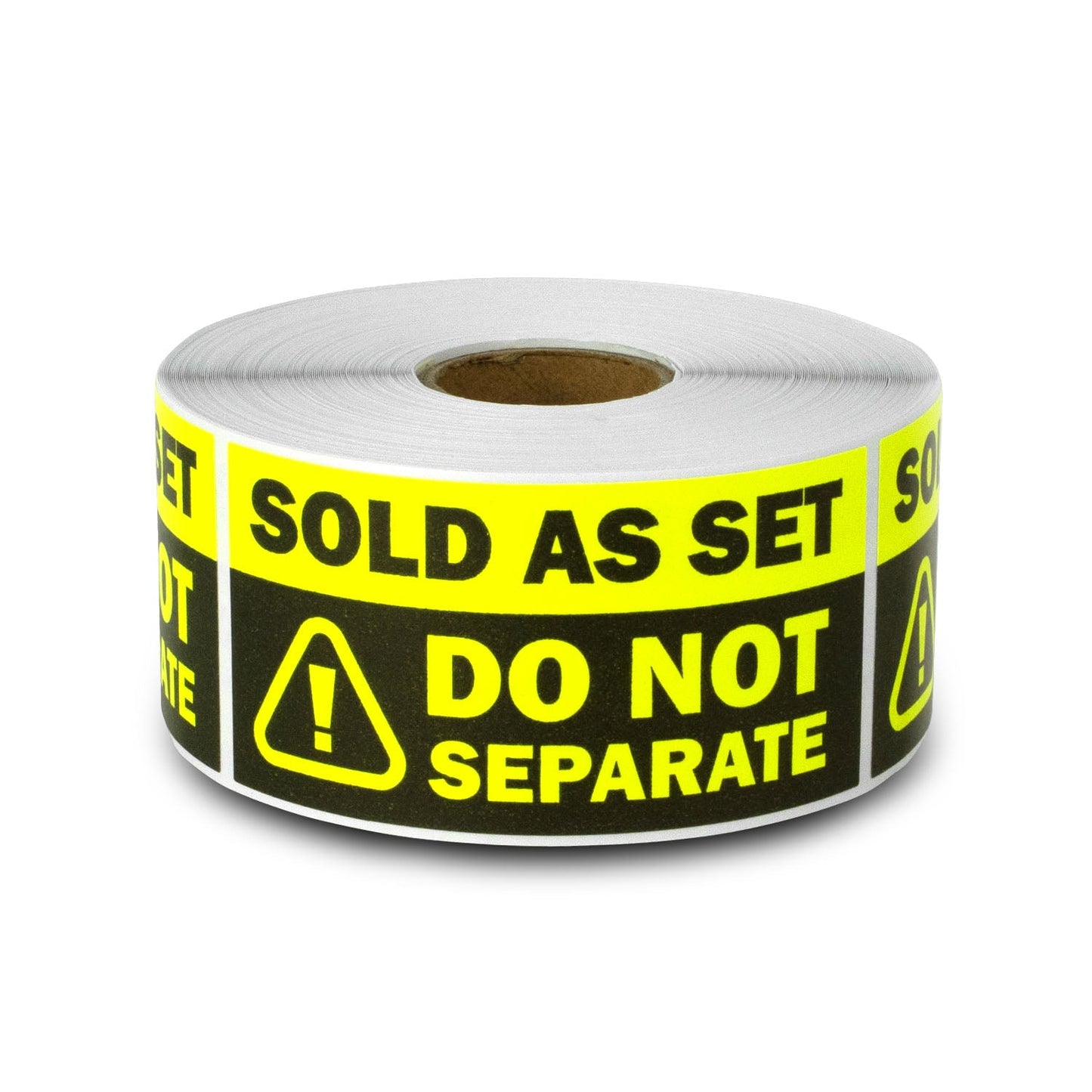 3 x 1.5in Sticker: Sold as Set Do Not Separate Retail Label (Yellow)