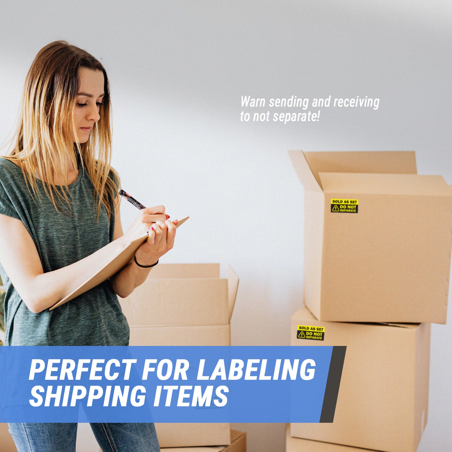 3 x 1.5in Sticker: Sold as Set Do Not Separate Retail Label (Yellow)