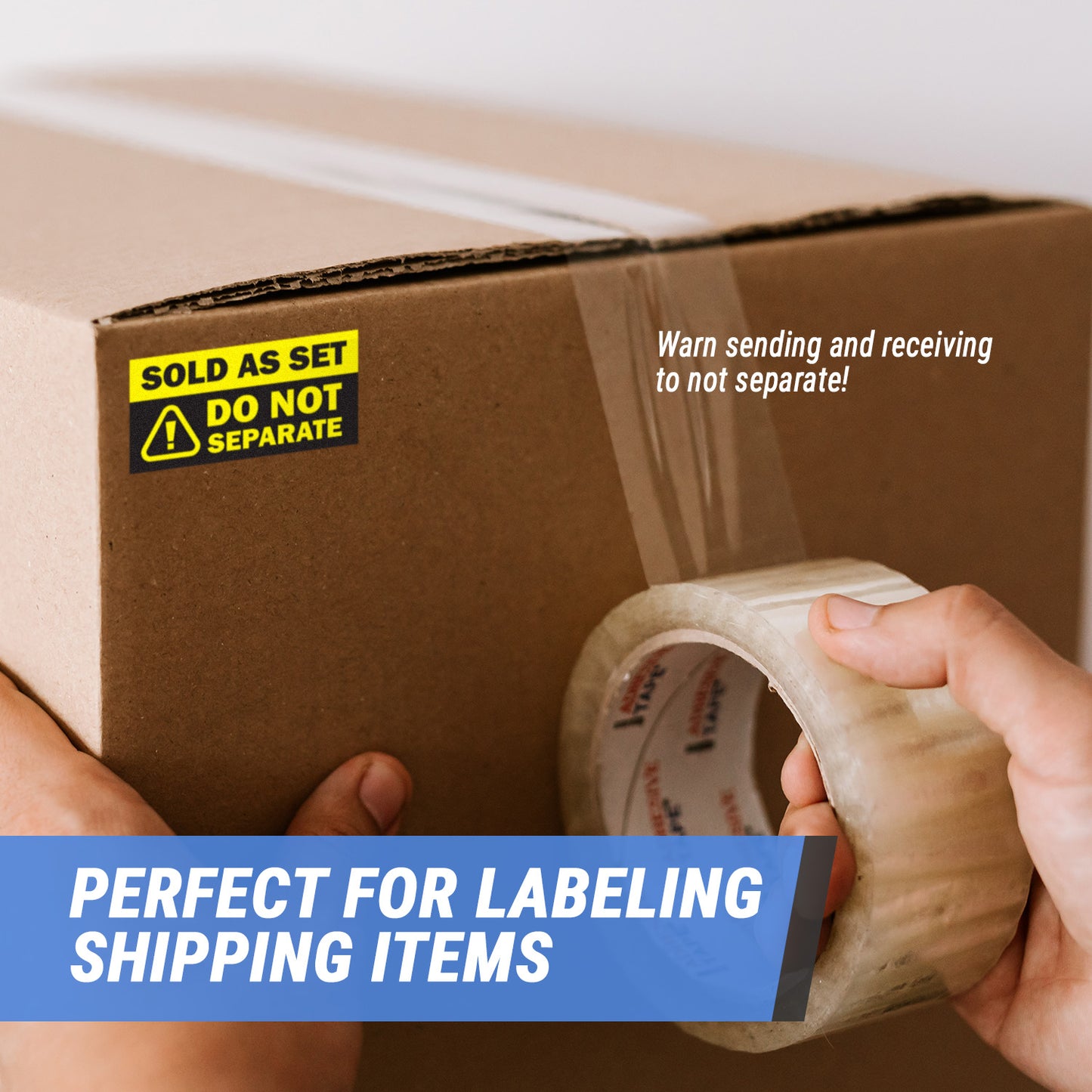 3 x 1.5in Sticker: Sold as Set Do Not Separate Retail Label (Yellow)