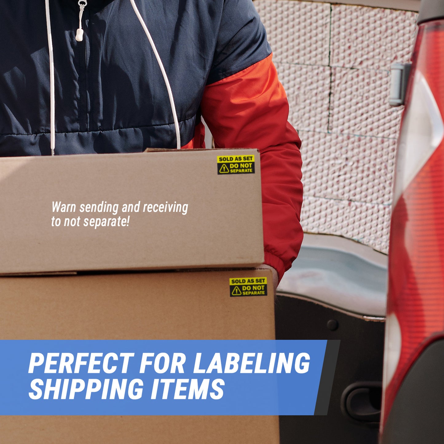 3 x 1.5in Sticker: Sold as Set Do Not Separate Retail Label (Yellow)
