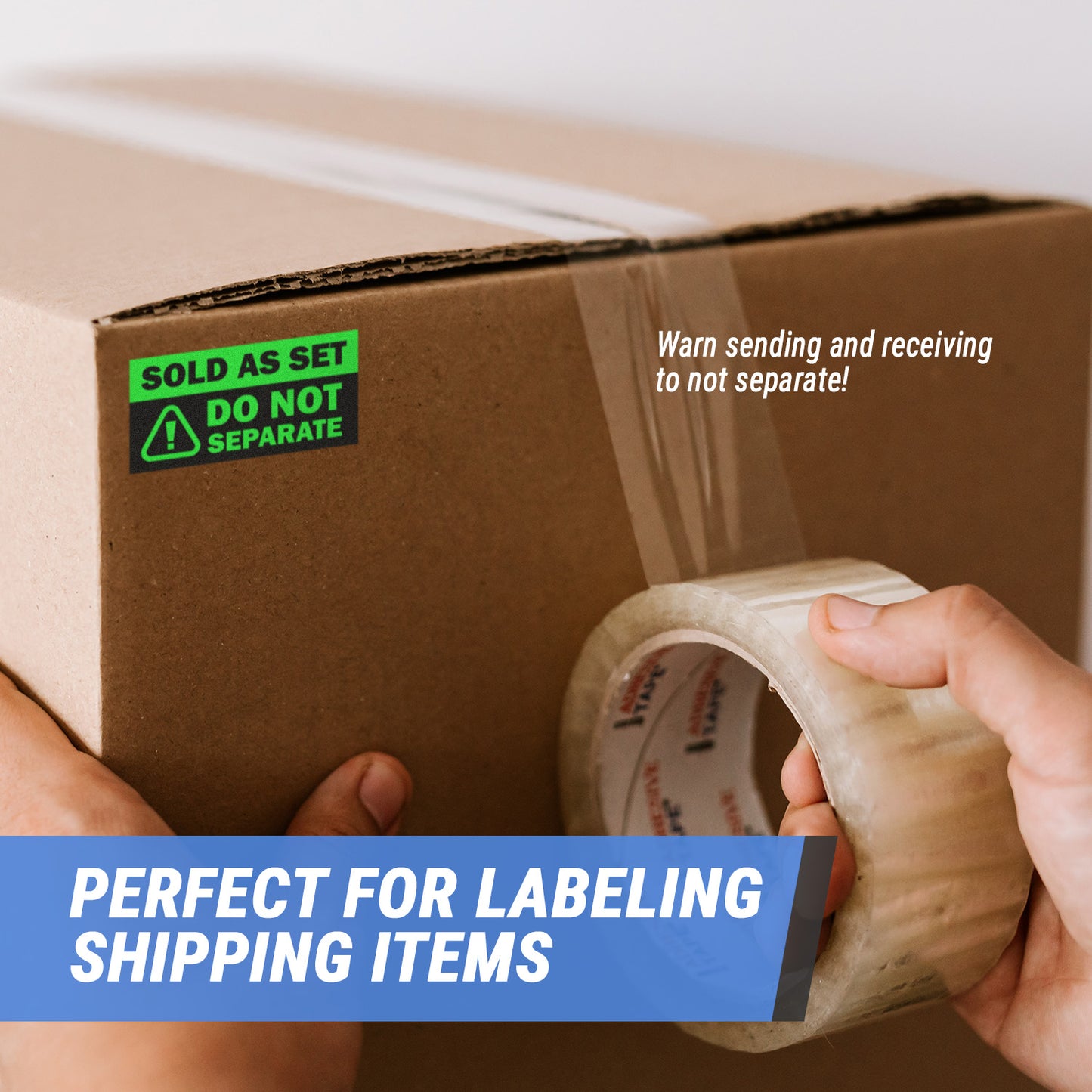 3 x 1.5in Sticker: Sold as Set Do Not Separate Retail Label (Green)