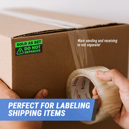 3 x 1.5in Sticker: Sold as Set Do Not Separate Retail Label (Green)
