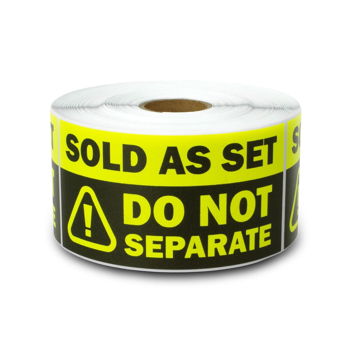 4 x 2in Sticker: Sold as Set Do Not Separate Retail Label (Yellow)