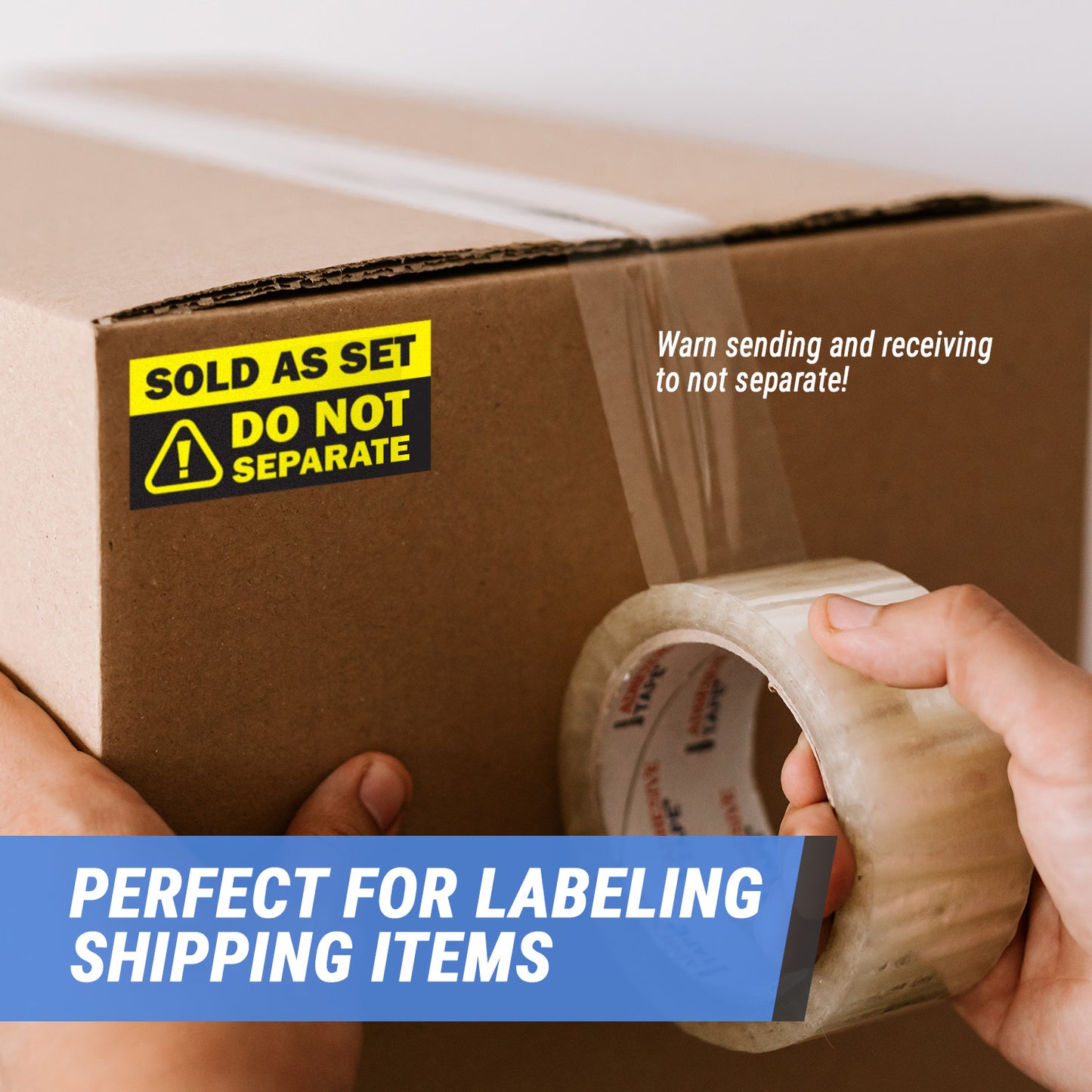 4 x 2in Sticker: Sold as Set Do Not Separate Retail Label (Yellow)