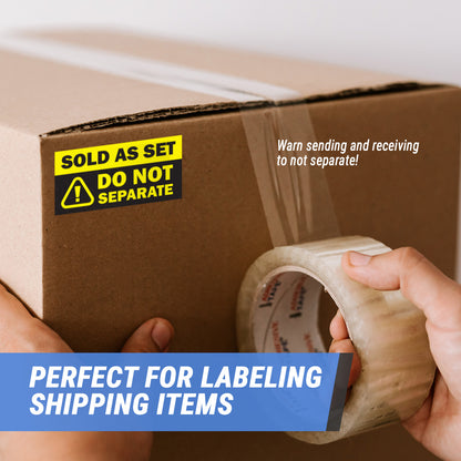 4 x 2in Sticker: Sold as Set Do Not Separate Retail Label (Yellow)