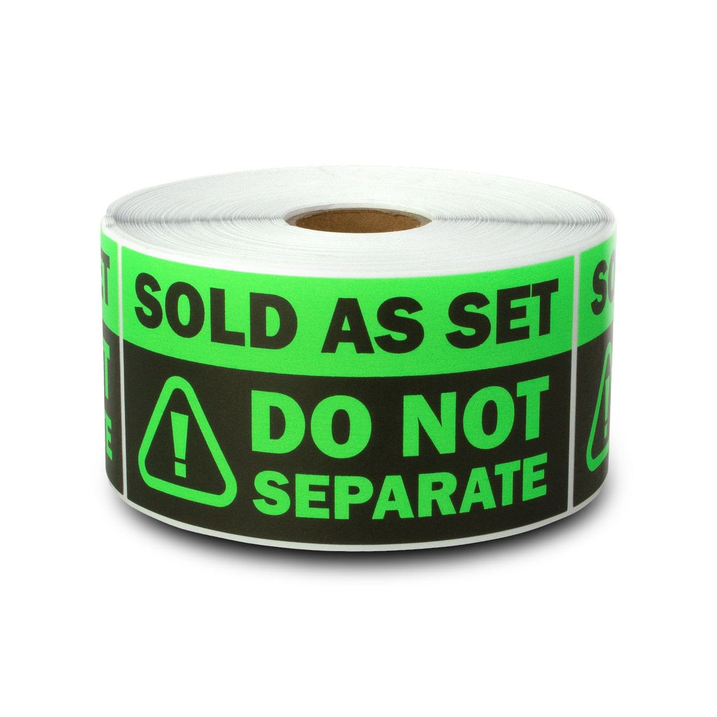 4 x 2in Sticker: Sold as Set Do Not Separate Retail Label (Green)