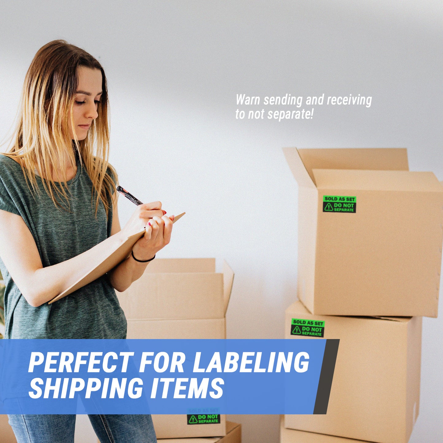 4 x 2in Sticker: Sold as Set Do Not Separate Retail Label (Green)