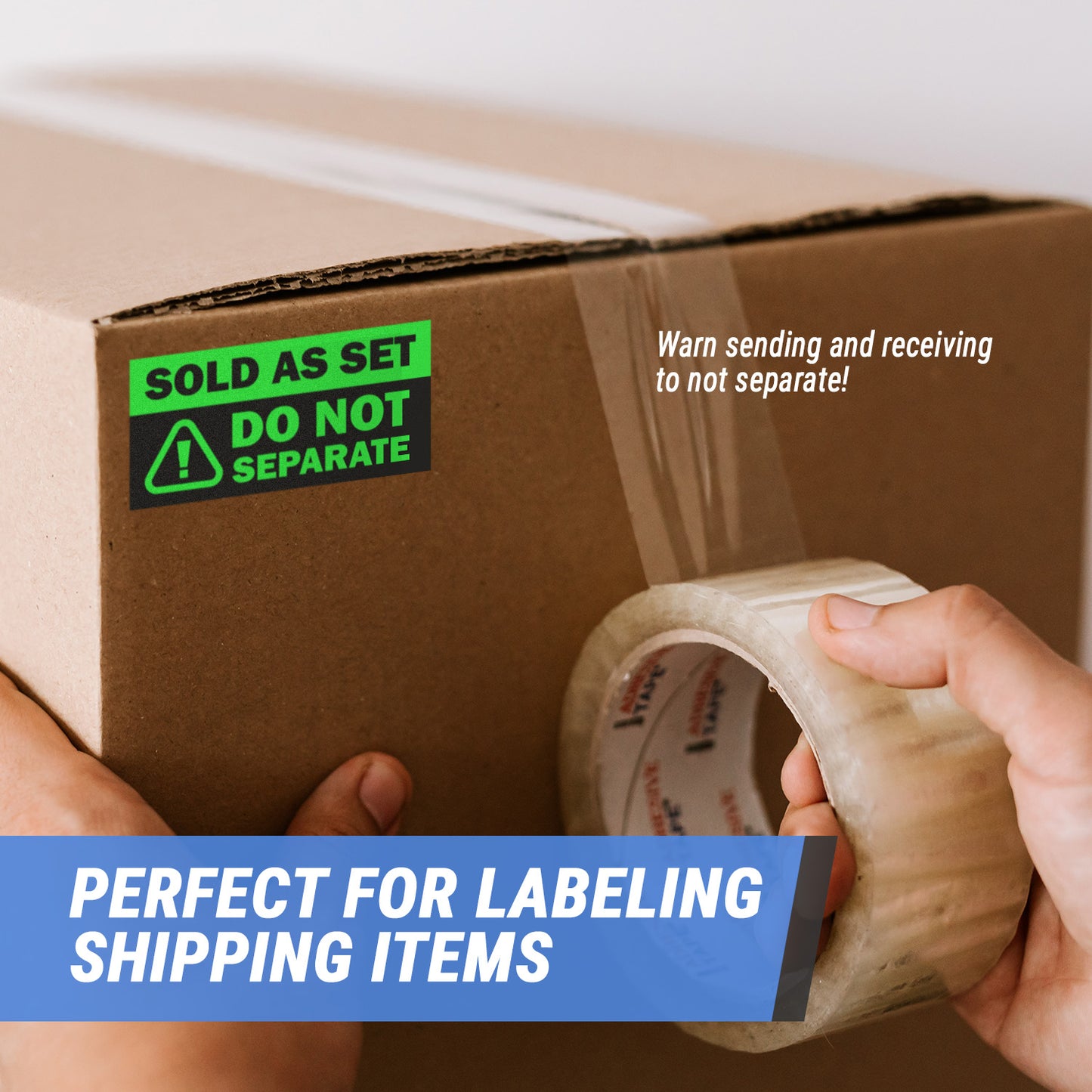 4 x 2in Sticker: Sold as Set Do Not Separate Retail Label (Green)