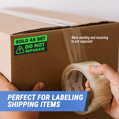4 x 2in Sticker: Sold as Set Do Not Separate Retail Label (Green)