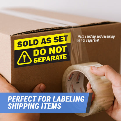 6 x 3in Sticker: Sold as Set Do Not Separate Retail Label (Yellow)