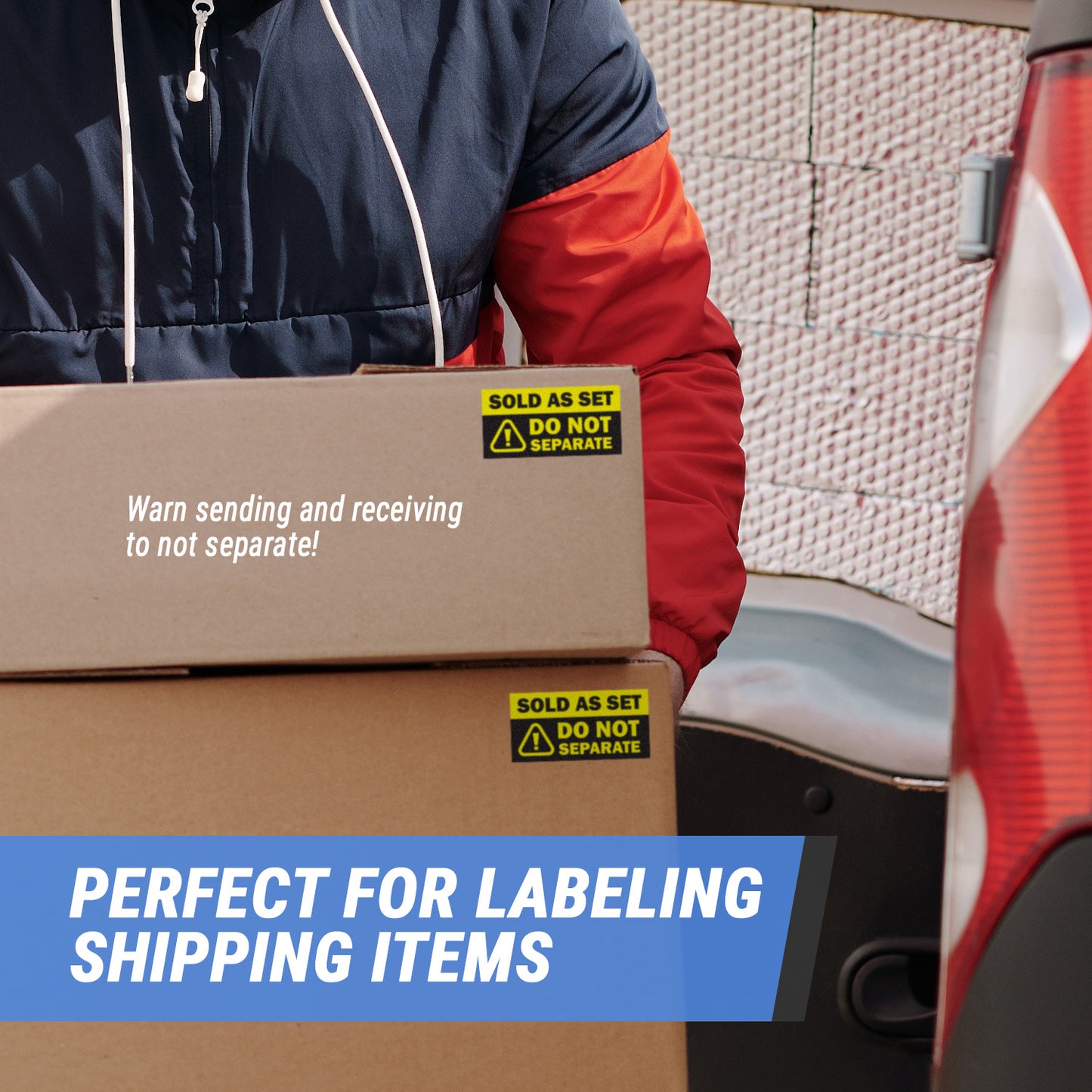 6 x 3in Sticker: Sold as Set Do Not Separate Retail Label (Yellow)