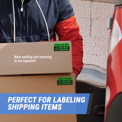 6 x 3in Sticker: Sold as Set Do Not Separate Retail Label (Green)