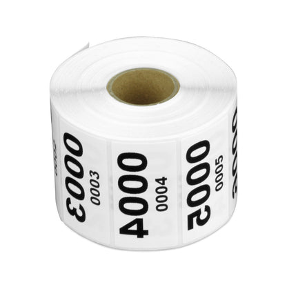 2 x 1 inch Reverse Numbered 1000 to 0001 Stickers (Roll)