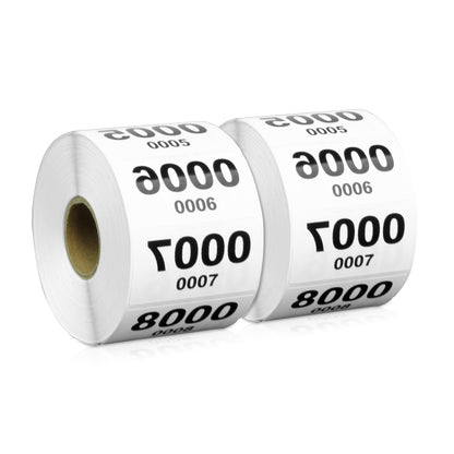 2 x 1 inch Reverse Numbered 1000 to 0001 Stickers (Roll)