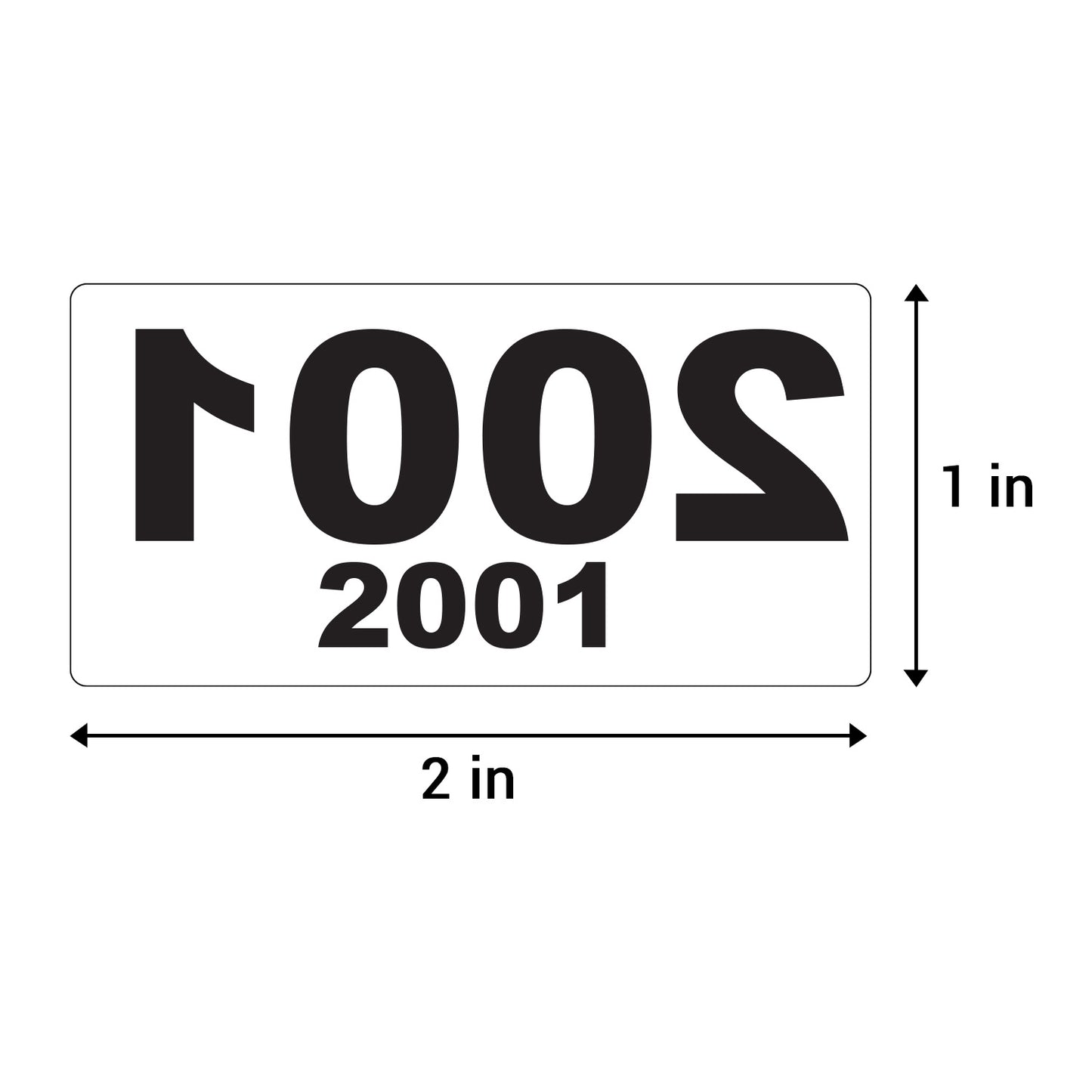2 x 1in Sticker: Reverse Numbered 2001 to 3000 Label