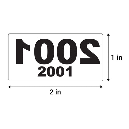 2 x 1in Sticker: Reverse Numbered 2001 to 3000 Label