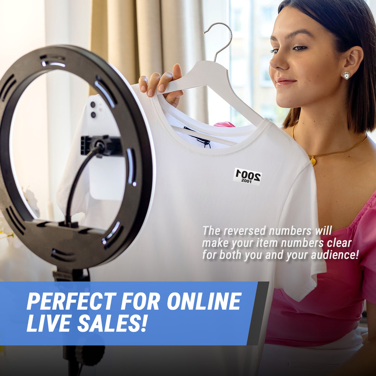 2 x 1in Sticker: Reverse Numbered 2001 to 3000 Label