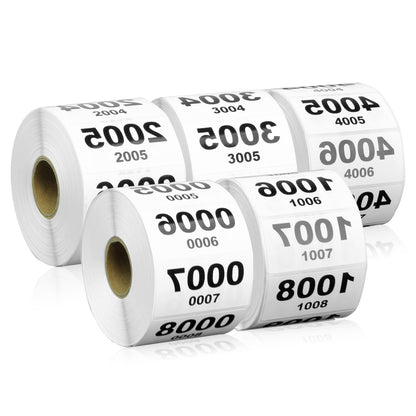 2 x 1in Sticker: Reverse Numbered 2001 to 3000 Label