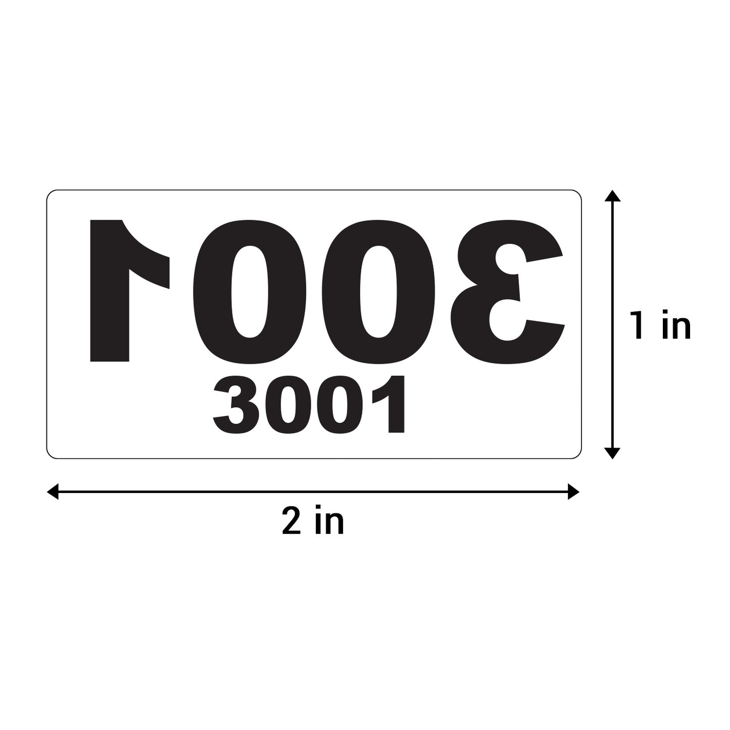 2 x 1 inch Reverse Numbered 4000 to 3001 Stickers (Roll)