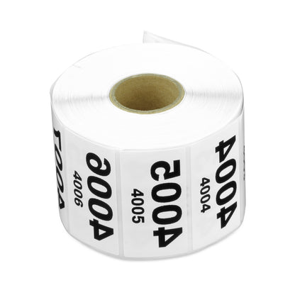 2 x 1in Sticker: Reverse Numbered 4001 to 5000 Label Roll