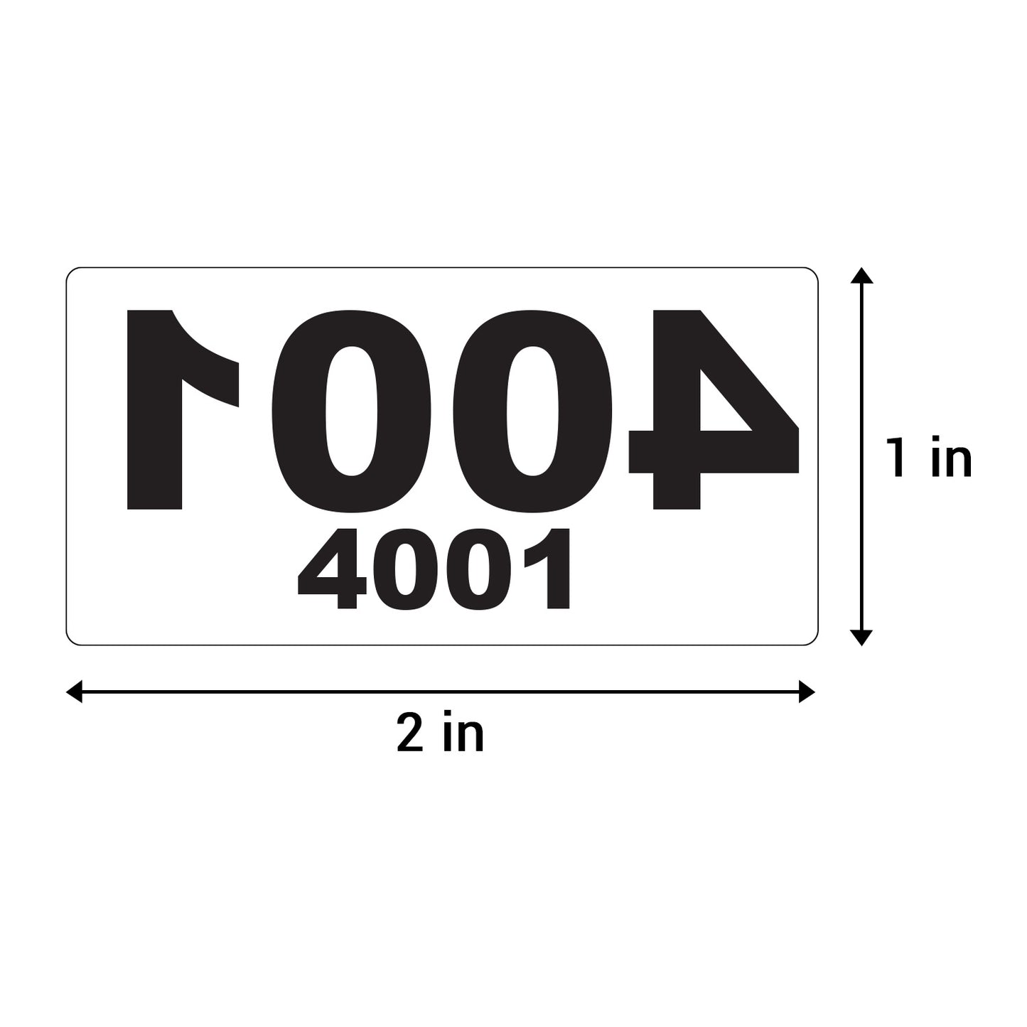 2 x 1in Sticker: Reverse Numbered 4001 to 5000 Label Roll