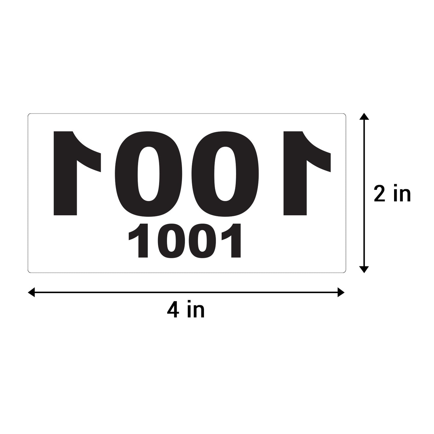 4 x 2 inch Reverse Numbered 2000 to 1001 Stickers (Roll)