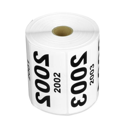 4 x 2 inch Reverse Numbered 3000 to 2001 Stickers (Roll)
