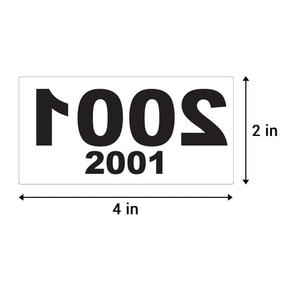 4 x 2 inch Reverse Numbered 3000 to 2001 Stickers (Roll)