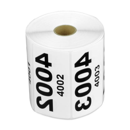 4 x 2 inch Reverse Numbered 5000 to 4001 Stickers (Roll)