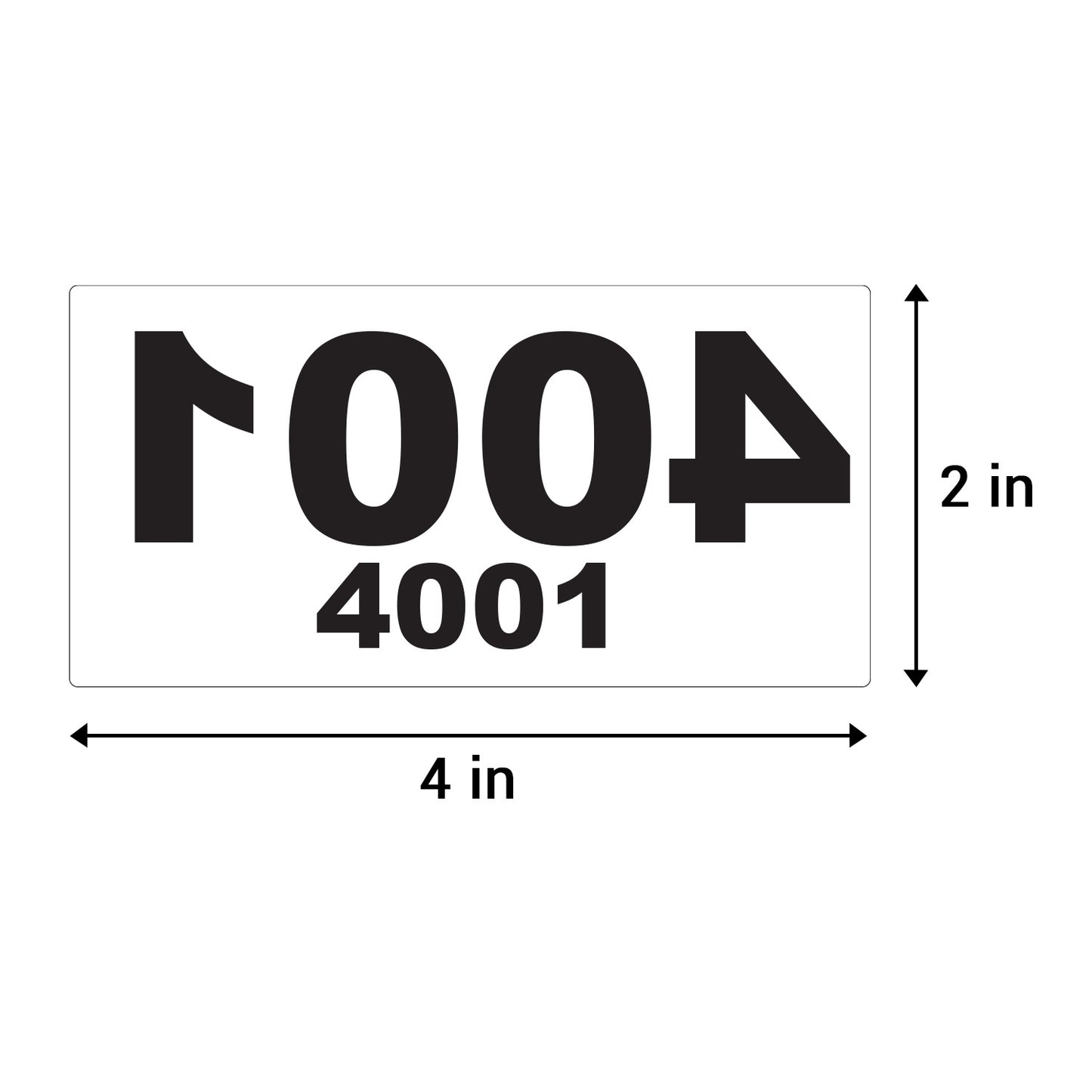 4 x 2 inch Reverse Numbered 5000 to 4001 Stickers (Roll)