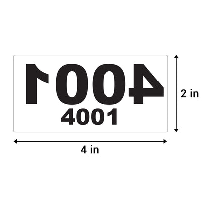 4 x 2 inch Reverse Numbered 5000 to 4001 Stickers (Roll)
