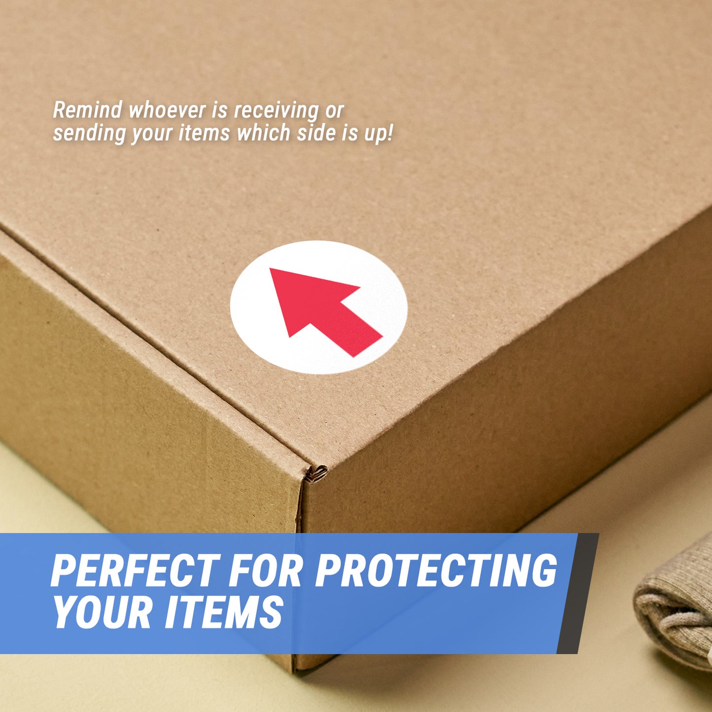 0.5in Sticker: Red Arrow Up Label Sheet (300 Stickers)