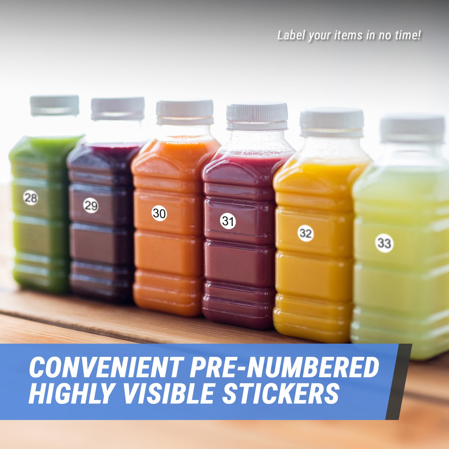 0.5 inch Consecutive Numbers 1 to 100 Stickers (Sheets)