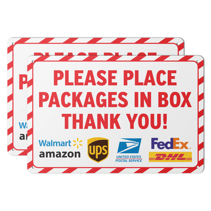 12 x 8in Delivery Sign: Please Place Packages in Box