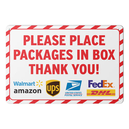 12 x 8in Delivery Sign: Please Place Packages in Box