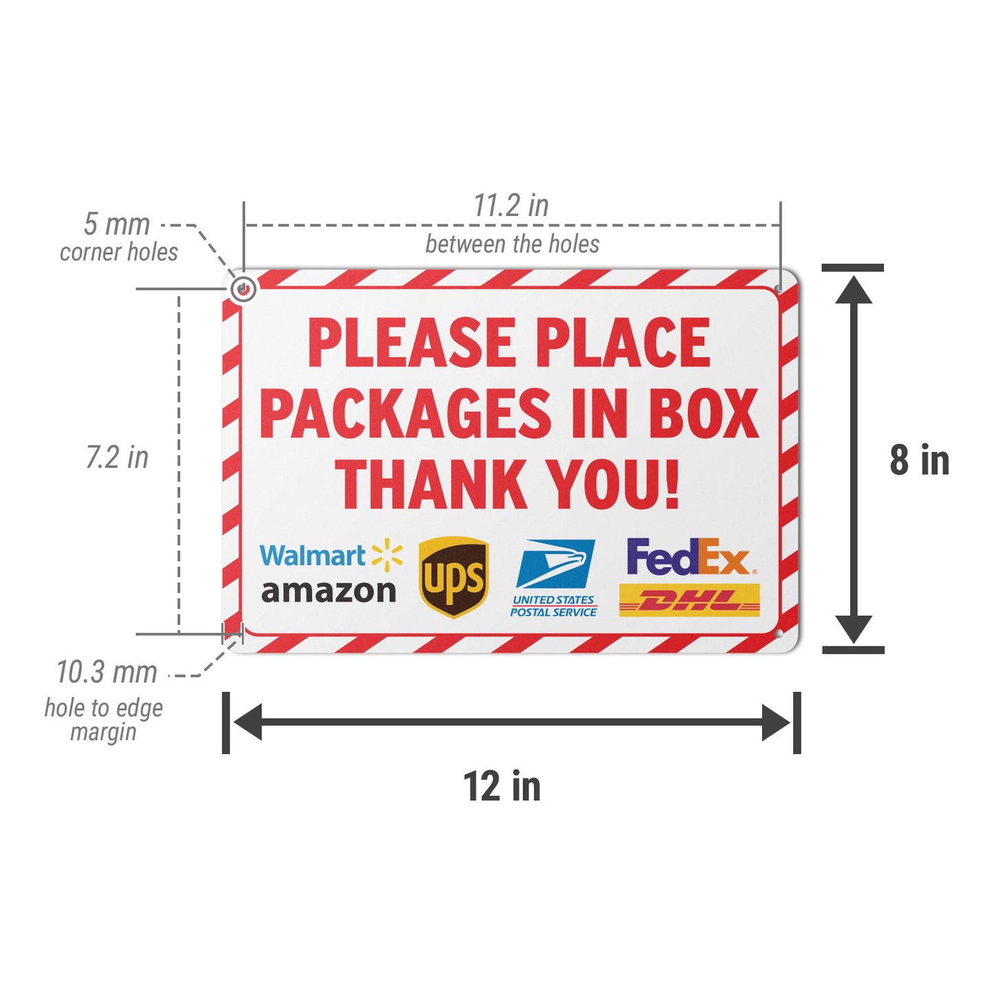 12 x 8in Delivery Sign: Please Place Packages in Box