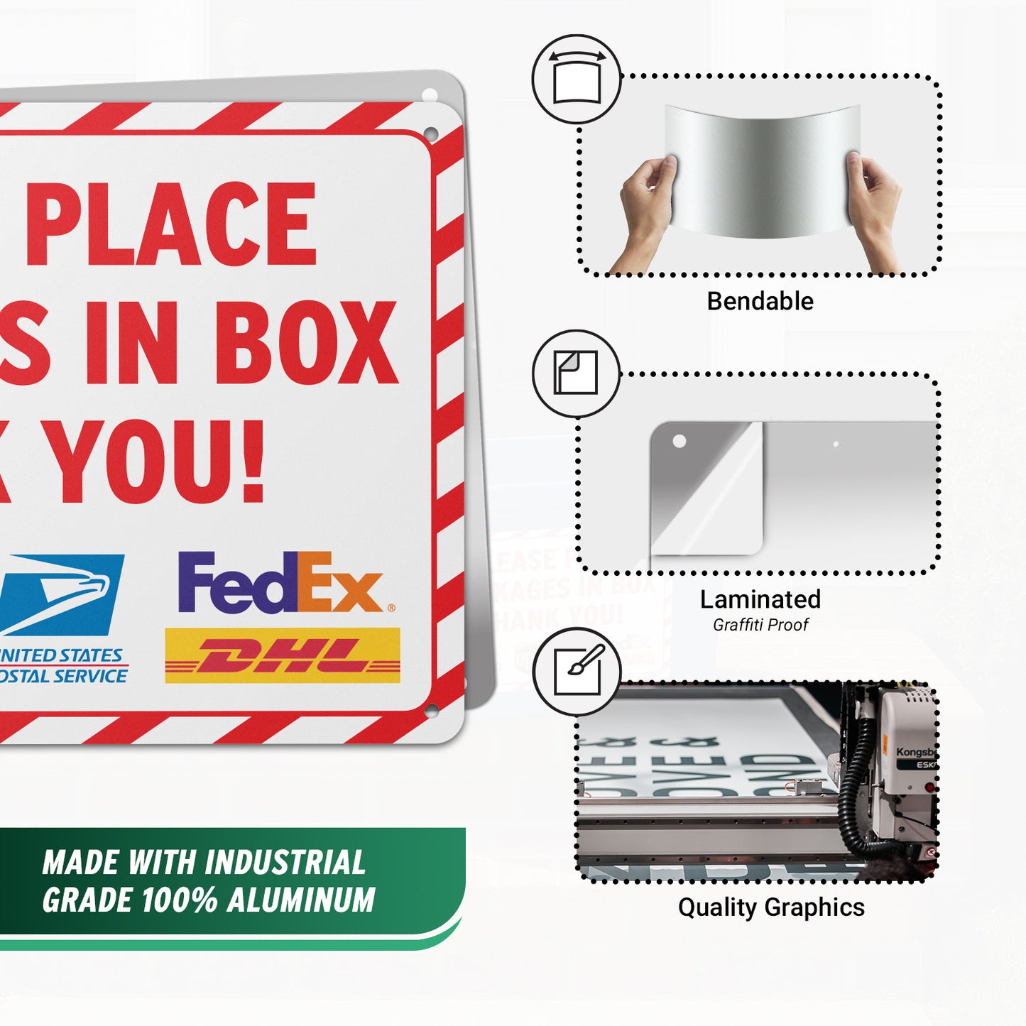 12 x 8in Delivery Sign: Please Place Packages in Box