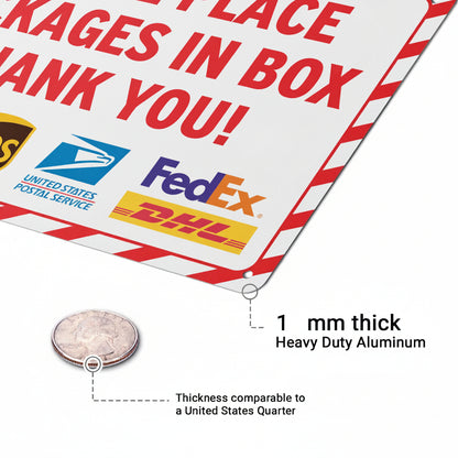 12 x 8in Delivery Sign: Please Place Packages in Box