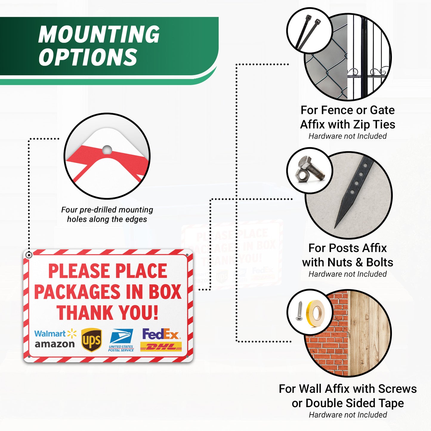 12 x 8in Delivery Sign: Please Place Packages in Box