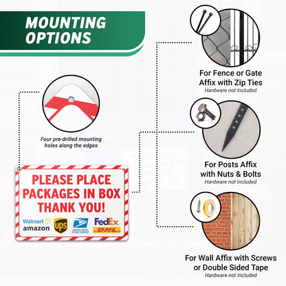12 x 8in Delivery Sign: Please Place Packages in Box
