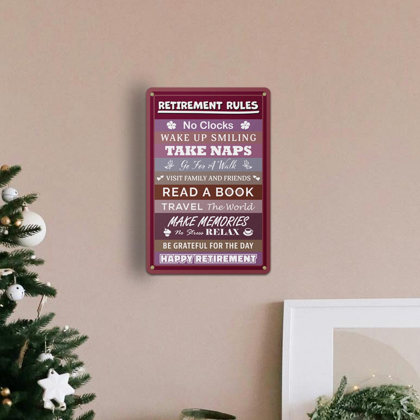8 x 12in Aluminum Sign: Retirement Rules