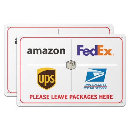 12 x 8in Delivery & Mail Sign: Please Leave Packages Here