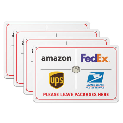 12 x 8in Delivery & Mail Sign: Please Leave Packages Here